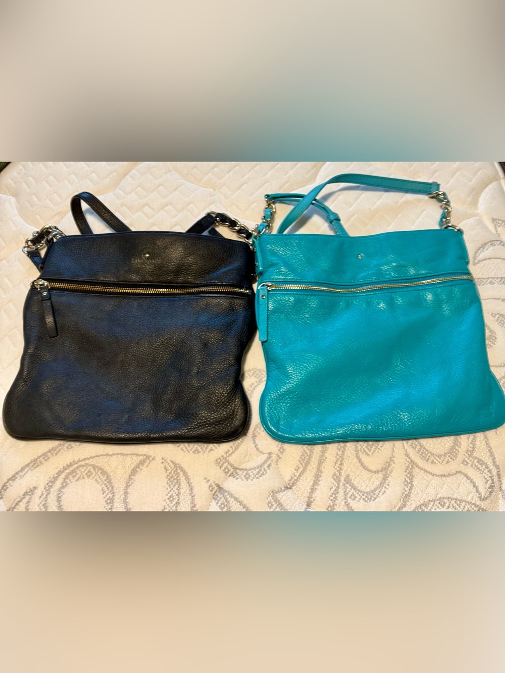 Kate spade New York, Cobble Hill Leather Crossbody Bags: Black & Turquoise